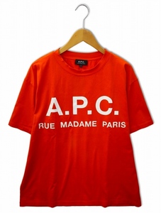 アーペーセー A.P.C. 2023SS EDIFICE 別注 オーバーサイズ ロゴプリント Tシャツ カットソー L ORANGE(オレンジ) メンズ