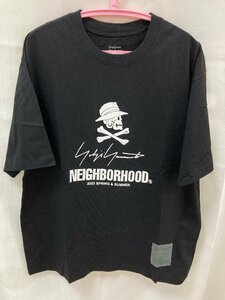 NEIGHBORHOOD × YOHJI YAMAMOTO ネイバーフッド ヨウジヤマモト 23SS スカルロゴプリント クルーネック Tシャツ ブラック M 中古 TN 1