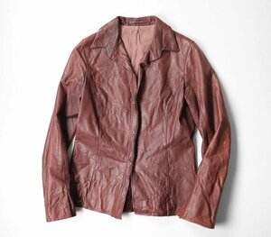 C DIEM ◆ レザー シャツジャケット レッドブラウン サイズ2 長袖シャツ ブルゾン カルペディエム ◆K2B