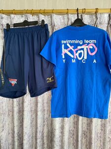 スイミングチーム 京都 YMCA スイミング 上下セット セットアップ Tシャツ ハーフパンツ 上下 ミズノユニフォーム 水泳 競泳 ミズノ ズボン