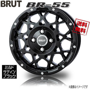 BRUT BR-55 ミルドサティンブラック 14インチ 4H100 5J+35 4本 67.1 業販4本購入で送料無料