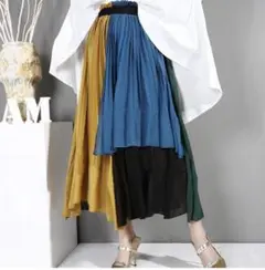 KAUNIS プリーツロングスカート　Chiffon pleats skirt