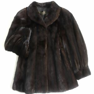 極美品▼TENEREZZA MITSUKOSHI 三越 MINK ミンク 本毛皮コート ダークブラウン 毛質艶やか・柔らか◎