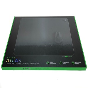 □□ ATLAS アトラス 強化ガラス ゲーミングマウスパッド RZ02-04890100-R3M1 ブラック やや傷や汚れあり