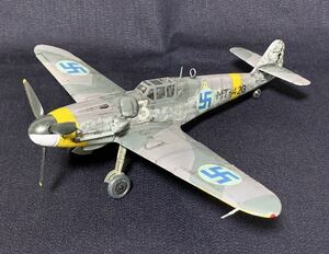 完成品 ハセガワ使用 1/48 メッサーシュミット Bf109G-6 フィンランド空軍 MT-423 レイノ上級軍曹機