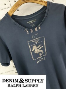 DENIM&SUPPLY RALPH LAUREN Vネック　Tシャツ　ステンシル　デニム&サプライ　ラルフローレン　デニムアンドサプライ　ヴィンテージ