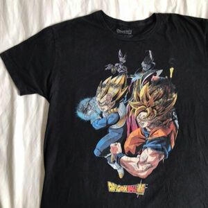 US古着 DRAGON BALL 超 アニメTシャツ ビッグシルエット 黒2XL ドラゴンボール