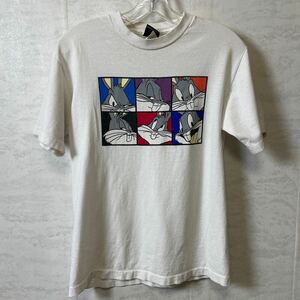 半袖 Tシャツ 90s USA製 ビンテージ古着　シングルステッチ　ルーニーテューン　バックスバニー　白ホワイト　メイドインアメリカ　メンズ