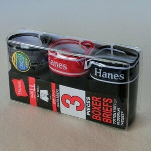 【LL】Hanesヘインズ　ボクサー　３枚セット（１パッケージ） 0770　抗菌防臭　綿　(ベルト３色)　HM6EV701S　C/#３ ニオイを抑制 最終！
