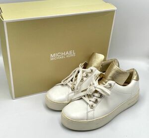 MICHAEL KORS/マイケル・コース　レザー スニーカー US5.5M 22.5cm ホワイト×ゴールド