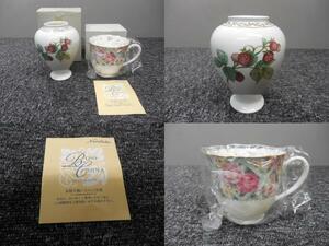 Noritake・ノリタケ・花柄・小花瓶 & コーヒーカップ・まとめてにて (未使用品・No.50555c /4589 & 89582/9416 )