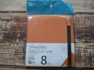 OHM・オーム電機^,,.CD/DVDスリムケース8枚[スライドタイプ](スリムで携帯に便利)オレンジ_.,,^「新品」