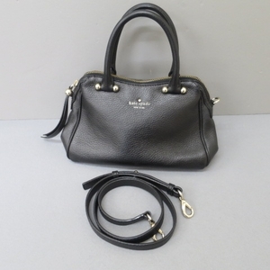 H311★Kate Spade/ケイトスペード　レザー2WAYバッグ 黒　3/22★A