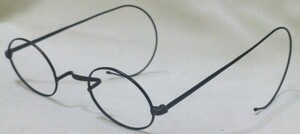 当時物 / 明治初期 ◆ 小判型メガネ / 赤銅枠 ◆ 眼鏡 / レンズなし ◆ 未使用 / デットストック