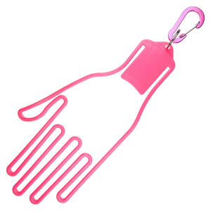 ゴルフグローブハンガー ピンク カラビナフック 手袋ホルダー 単品 片手用 左右共用 メンズ レディース 乾燥 型崩れ防止