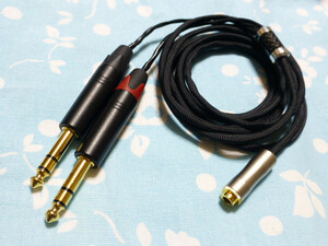 4.4mm5極 (メス) → TEAC UD-503 ADI-2 Pro 6.3mm×2 変換ケーブル MOGAMI 2944 200cm 長め スプリッター (MYTEK カスタム対応可能)