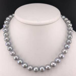 E04-1391☆ パールネックレス 9.5mm~10.65mm 41cm 63.6g ( Pearl necklace SILVER )