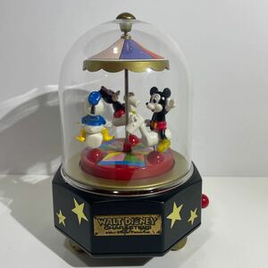 当時物 ディズニー ミッキーマウス オルゴール メリーゴーランド サンキョー レトロ ヴィンテージ 日本製 動作確認済み Disney