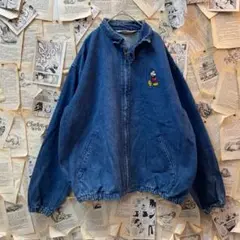 90s Chalk Line ミッキーマウス刺繍デニムジャケット