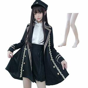 ロリータ ゴスロリ 衣装 軍服 ハロウィン コスプレ アニメ cosplay lolita 森ガール ロリータ トレンチコート ショートパンツ ブラウス