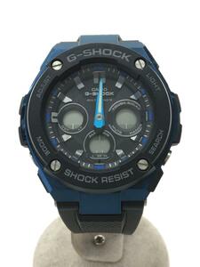 CASIO◆ソーラー腕時計・G-SHOCK/デジアナ/ラバー/BLK/BLK