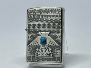 送料無料 ZIPPO[ジッポー]両面加工 Thunderbird BL サンダーバード ブルー シルバーいぶし