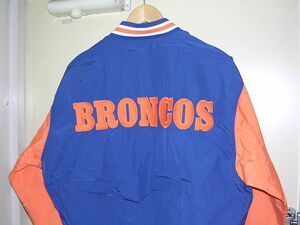 90s STARTER NFL Denver Broncos ナイロンスタジャン M 青/オレンジ vintage old ブロンコス ジャケット