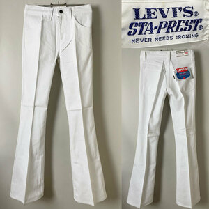 デットストックですが汚れ有 名作 70s ビンテージ 黒タグ Levi’s リーバイス STA-PREST 646-4451 スタプレ パンツ フレア ランチャー Ｗ26