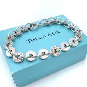 【送料無料】 極希少 美品 Tiffany&Co. ヴィンテージ ティファニー ナロー サークル リンク シルバー ブレスレット SV925 1837 HA28