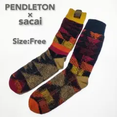 PENDLETON×sacai/コラボ靴下/匿名配送/送料無料