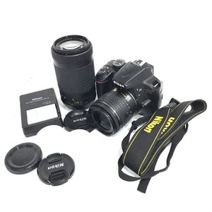 1円 Nikon D3400 AF-P NIKKOR 18-55mm 1:3.5-5.6G 70-300mm 1:4.5-6.3G ED デジタル一眼レフ カメラ Ｃ271642