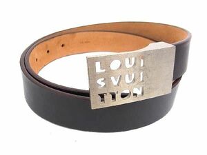 1円 LOUIS VUITTON ルイヴィトン M6809 サンチュールLST シルバー金具 ベルト 表記サイズ 85/34 メンズ ブラウン系 FC4077