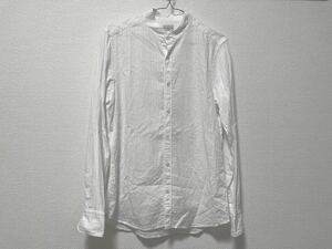 BAGUTTA バグッタ バンドカラーストライプシャツ 39 15-1/2 白 美品