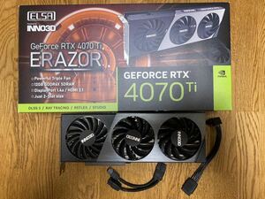 「最終値下げ」 エルザ ELSA グラフィックスボード GeForce RTX 4070 Ti ERAZOR 2スロットGD4070T-12GEREZ 保証　2025年３月末まで