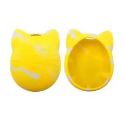たまごっちケースシリコン黄色かわいい保護カバーイエロー猫型ネコ
