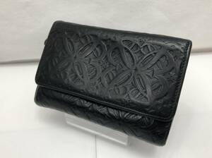 LOEWE ロエベ レザー エンボスアナグラム 型押し 二つ折り財布 ブラック 黒 ユニセックス SS-291909
