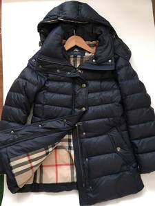 即決 美品 BURBERRY LONDON バーバリーロンドン 高級　ダウン コート3８　裏地ノバチェック TM