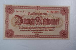 ドイツ紙幣　1945年　ナチス占領下 20ライヒスマルク