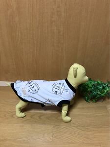 ☆ハンドメイド 犬 ワンコ 服 セミオーダー モノトーン ファンキーロボット柄 タンクトップ☆送料無料