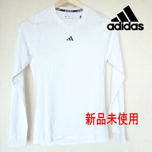 新品未使用◆送料無料(メンズXL)アディダス adidas 白 テックフィット トレーニング長袖Tシャツ/ロンT