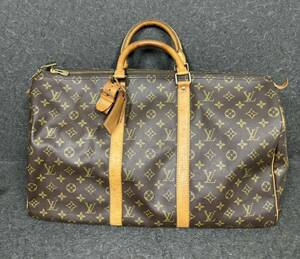 １円スタート　ルイヴィトン LOUIS VUITTON バッグ ボストンバッグ キーポル50 モノグラム 　南京錠　パドロック