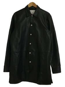 OAMC(OVER ALL MASTER CLOTH)◆Echo Leather Shirt Jacket/長袖シャツ/S/羊革/BLK/OAMS650967