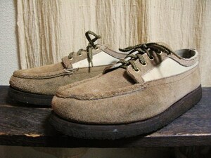 USA Russell Moccasin モカシン スエード レザー ブーツ 9ハーフ D ラバーソール ベージュ ラッセルモカシン スポーティングクレイ