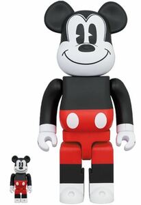 送料無料　MEDICOMTOY 100% 400% BE@RBRICK mickey mouse RED&WHITE 2020ver ミッキーマウス　disneyディズニー　ミッキー　bape kaws