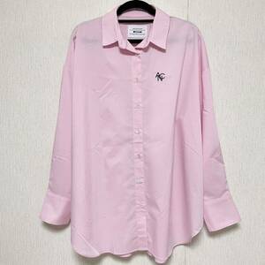 即決★ANIECA アニーカ ビッグシルエット ピンク ロゴ シャツ 超美品 シェル ボタン
