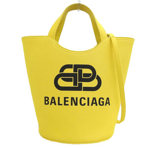 バレンシアガ BALENCIAGA WAVE ミディアム 2WAYバッグ トートバッグ ショルダーバッグ キャンバス イエロー 599332 中古 新入荷 OB1719