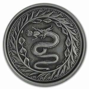 [保証書・カプセル付き] 2020年 (新品) サモア「蛇 サーペント」純銀 1オンス アンティーク 銀貨