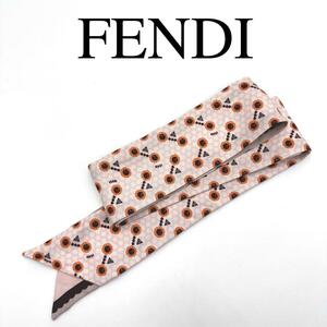 FENDI フェンディ ラッピー リボンスカーフ フラワー マルチカラー