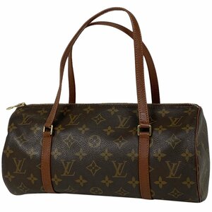 ルイ・ヴィトン Louis Vuitton パピヨン 30 バレルバッグ 筒型 旧旧型 ハンドバッグ モノグラム ブラウン M51365 レディース 【中古】