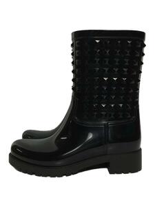 VALENTINO GARAVANI◆Black Studded Rubber Rain Boots/レインブーツ/39/BLK/RW2S0366PB4